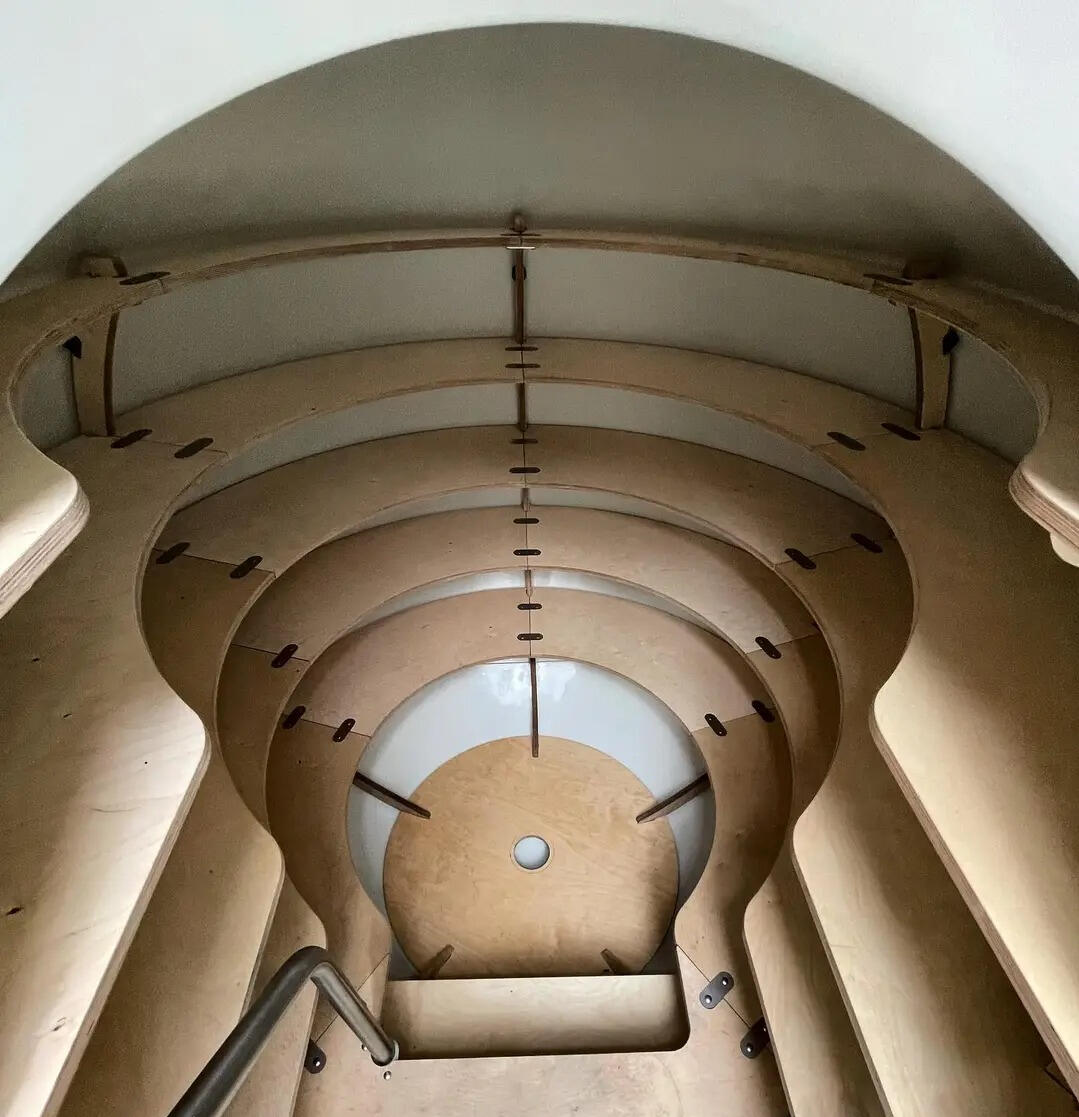 Shelves Inside of a sphere showing shelves.